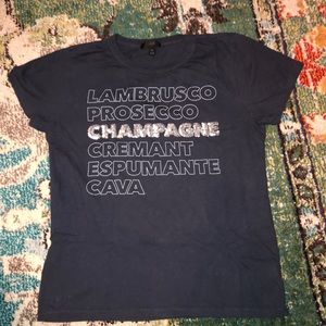 Sz M JCrew sparkling wines T-shirt. Warn once